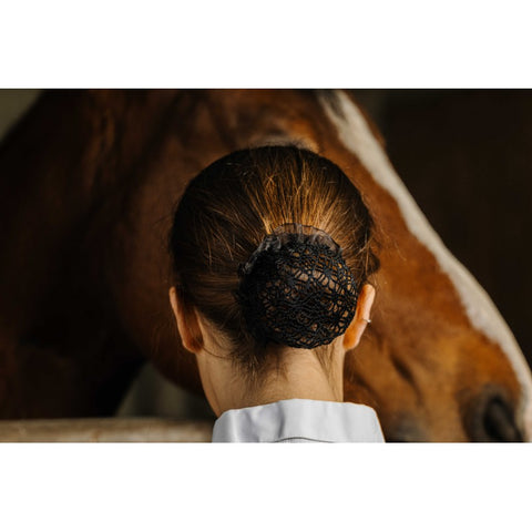 Equitheme Haarnetje Floral 2 st zwart
