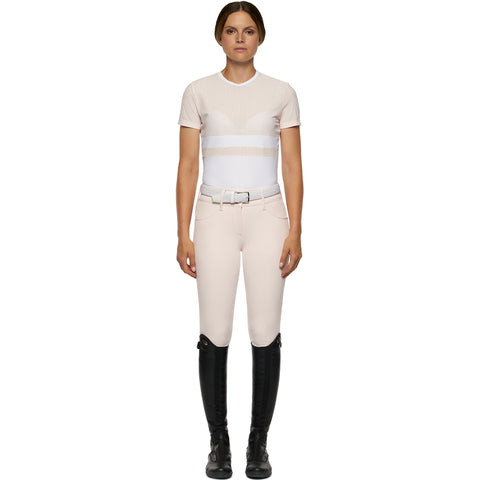 CT T-shirt col rond femme en jersey perforé