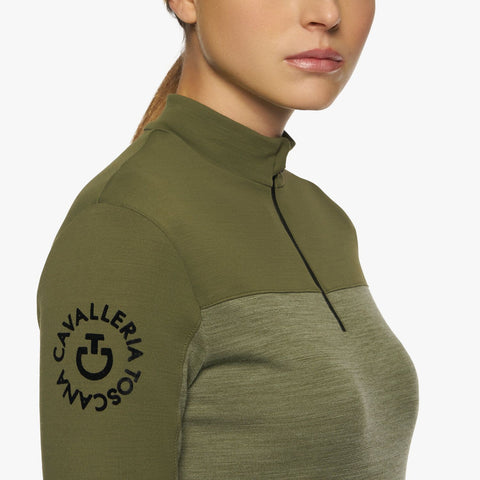 Cavalleria Toscana Tech wool Half Zip Turtleneck