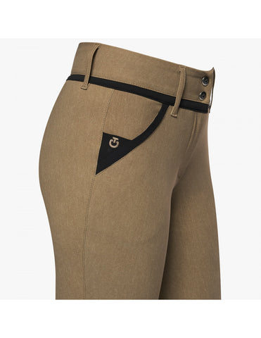 CT Femme Pantalon imprimé à carreaux bordure contrastée