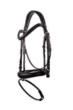 LJ Hoofdstel Tress gecombineerde neusriem met teugels zwart