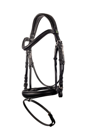 LJ Hoofdstel Tress gecombineerde neusriem met teugels zwart
