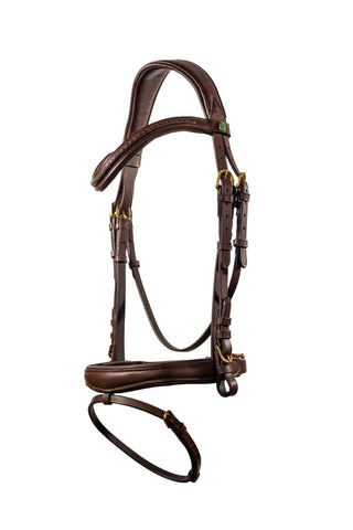 LJ Hoofdstel Tress gecombineerde neusriem met teugels bruin