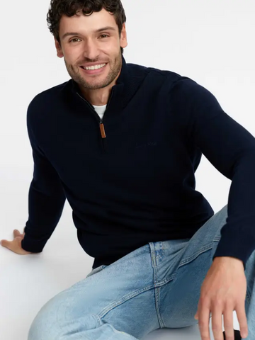 LeMieux Men's Quarter Zip Sweater Navy