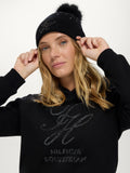 Tommy Hilfiger Estelle Women Rhinestone Hoodie Zwart