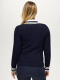 Tommy Hilfiger Roseville Women Cable V-neck Sweater Desert Sky