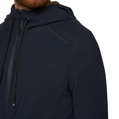 Cavalleria Toscana Men's hooded softshell in perforated jersey