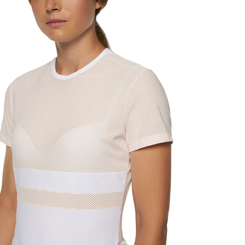 CT Women's crew neck t-shirt in perforated Jersey