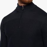 CT Pull en tricot pour homme demi-zip avec mérinos