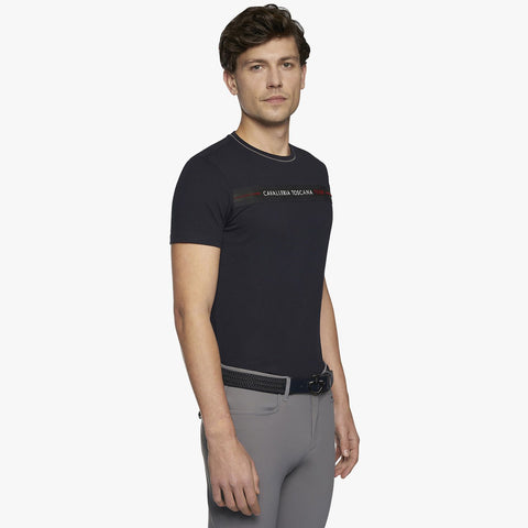 CT T-shirt en coton à bande élastique pour hommes